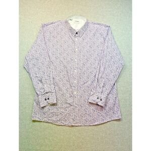 Duchamp Shirt Mens Extra Purple Lavender‎ Floral Casual Party Office Career